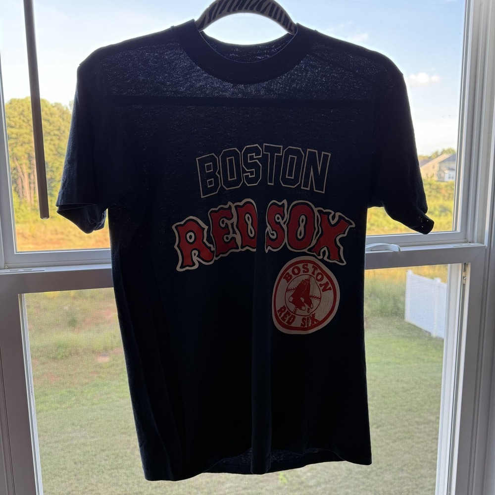 Vintage 80s Boston Red Sox Paper Thin Shirt Mens Medium MLB Baseball Tee USA